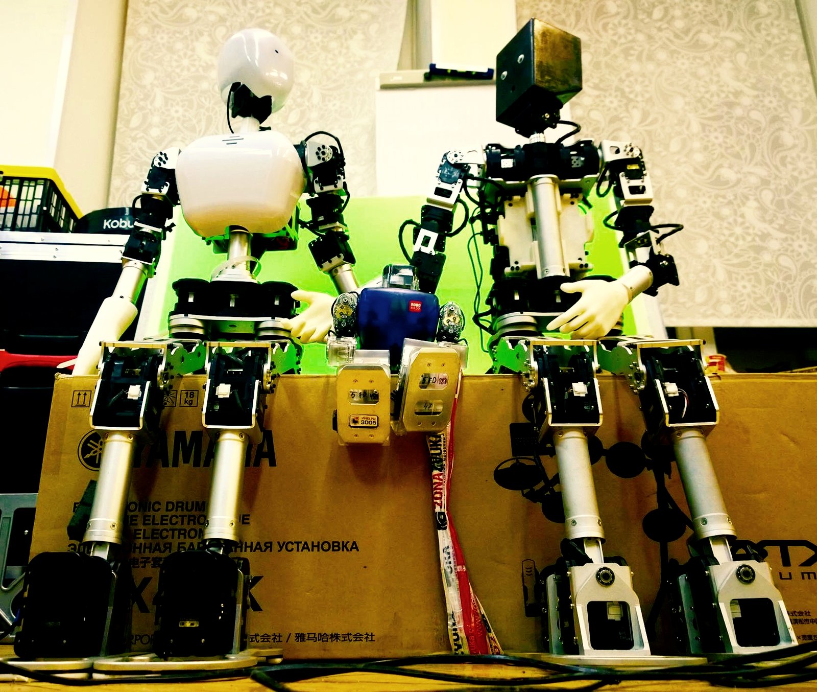 Adam and Eve — custom humanoid robots built by KAIST for Robot City Amsterdam