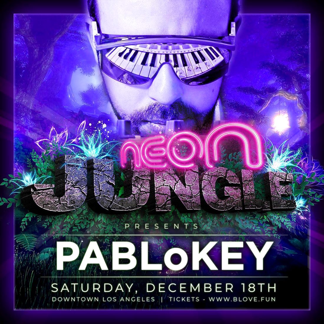 Neon Jungle flyer featuring PABLoKEY